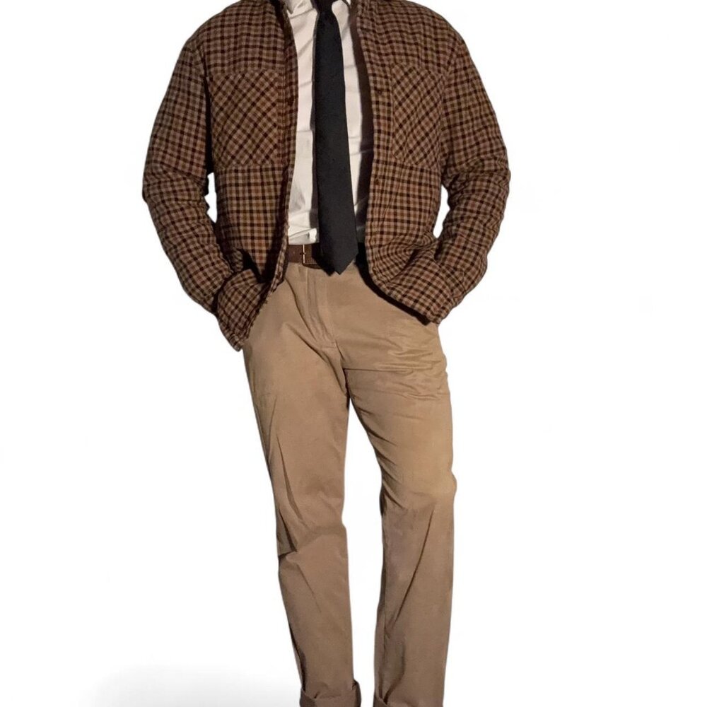 H&M brown plaid button-up jacket, Size M